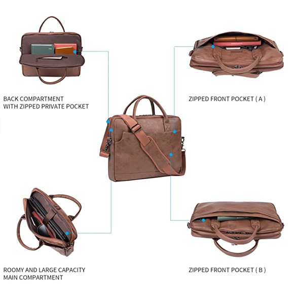 NEW! Stylish Leather Limpton Buisness Satchel - Picture 6 of 6